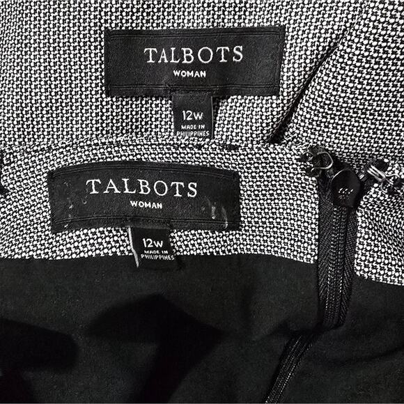 Talbots Wool Blend Houndstooth Skirt Blazer Suit Plus Size 12 W - Picture 12 of 14